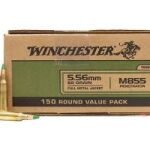 Winchester M855 62 gr Green Tip FMJ 5.56x45mm Ammunition 150 Rounds - WM855150