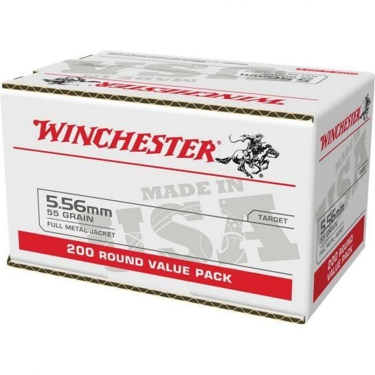 795167-Winchester_Ammunition-55_gr_FMJ_5.56_Ammo_200_Rd_box-USA556L2 Winchester USA 5.56 Bulk Ammo 55 Grain FMJ 200rds - WM193200 - Image 1
